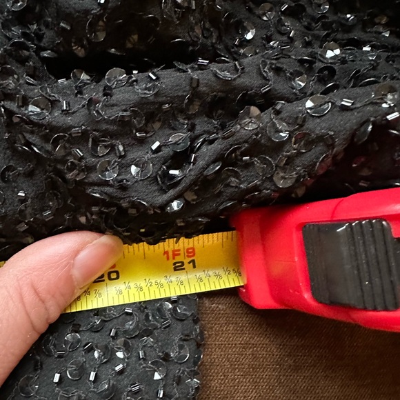 Niteline Della Roufogali Black Elegant Formal Beaded Sequence Hooks Closure SZ L - Picture 15 of 16